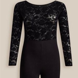 FuLL Length Flocked Floral Skull Catsuit